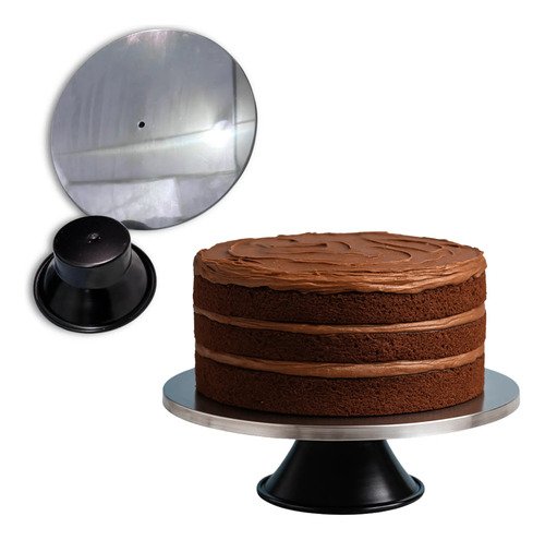 Tortero Para Reposteria - Tortas - Acero Inox - Desmontable Plateado