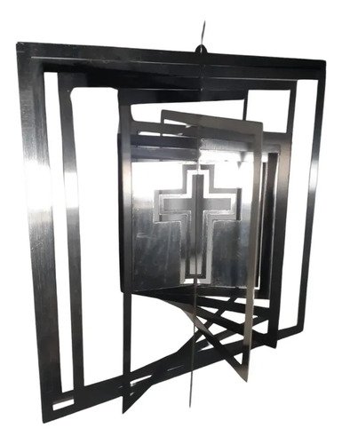 Wind Spinners/moviles De Viento Acero Inox Cruz 12cm