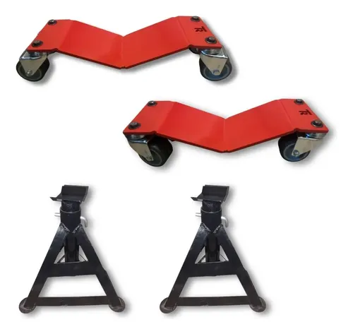 Combo! Caballete De Auto X2 + Dolly Movil De Auto X2
