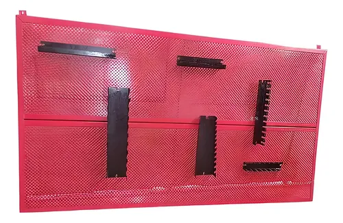 Tablero Herramientas 140x80cm + Accesorios Con Detalles Rojo