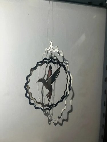 Wind Spinner / Móvil De Viento Acero Inox - Colibri 12cm