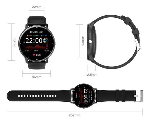 Reloj Smartwatch Inteligente Para Samsung Xiaomi Moto iPhone Blanco Negro - Imagen 7