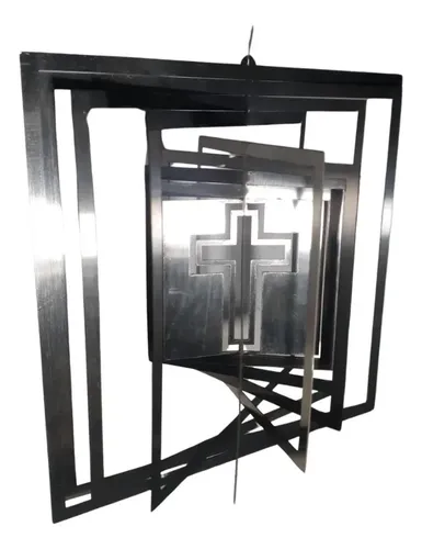 Wind Spinner/movil De Viento De Acero Inox Cruz 30cm