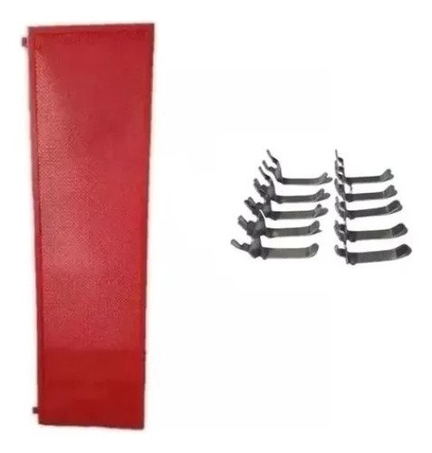 Tablero De Herramientas Perforado 140x40 + Ganchitos (20u) Rojo
